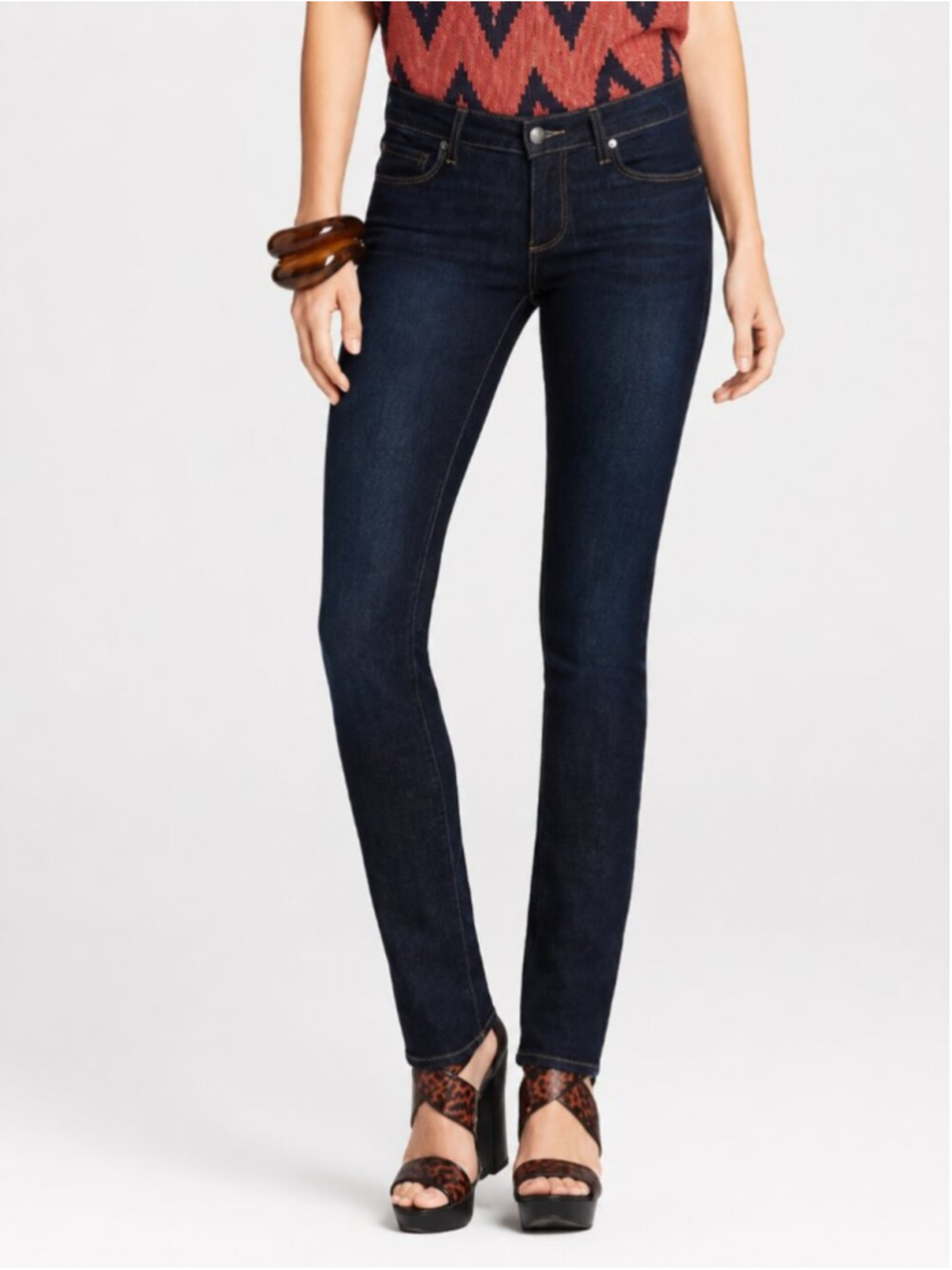 PAIGE Skyline Straight 34" Jeans Stream Dark Blue Wash Sz 28 Mid-Rise Stretch